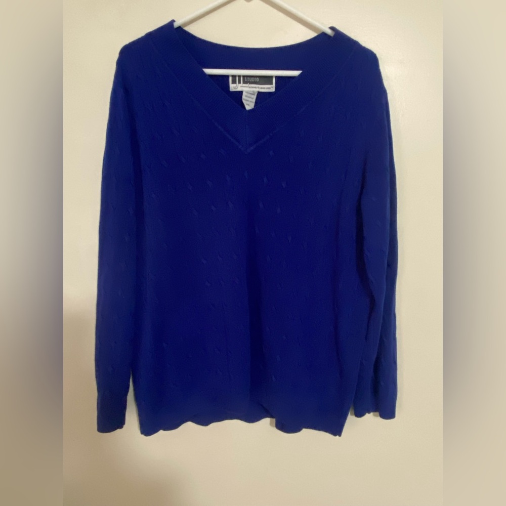 Jessica London Women’s V-Neck Sweater in  Royal Blue